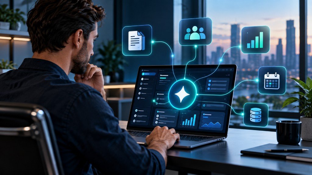Hub de asistente interno con documentos, personas, métricas, calendario y base de datos