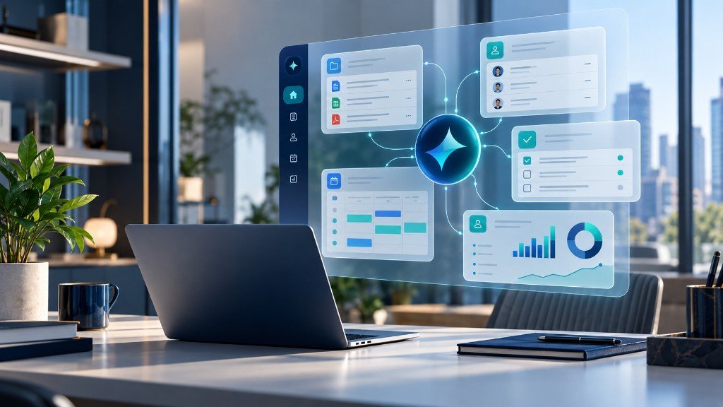 Asistente de inteligencia artificial conectado a documentos, equipo, calendario, tareas y analítica